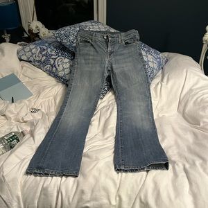 7 for all mankind flare blue jeans